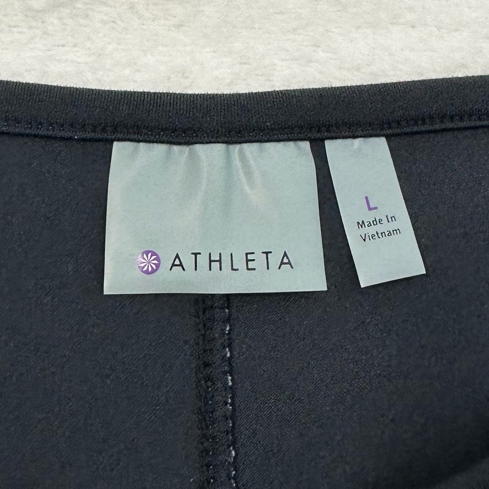 Athleta Black and Gray Stripes Sweatshirt With Zipper Pockets Run Gym Size L - Picture 3 of 14